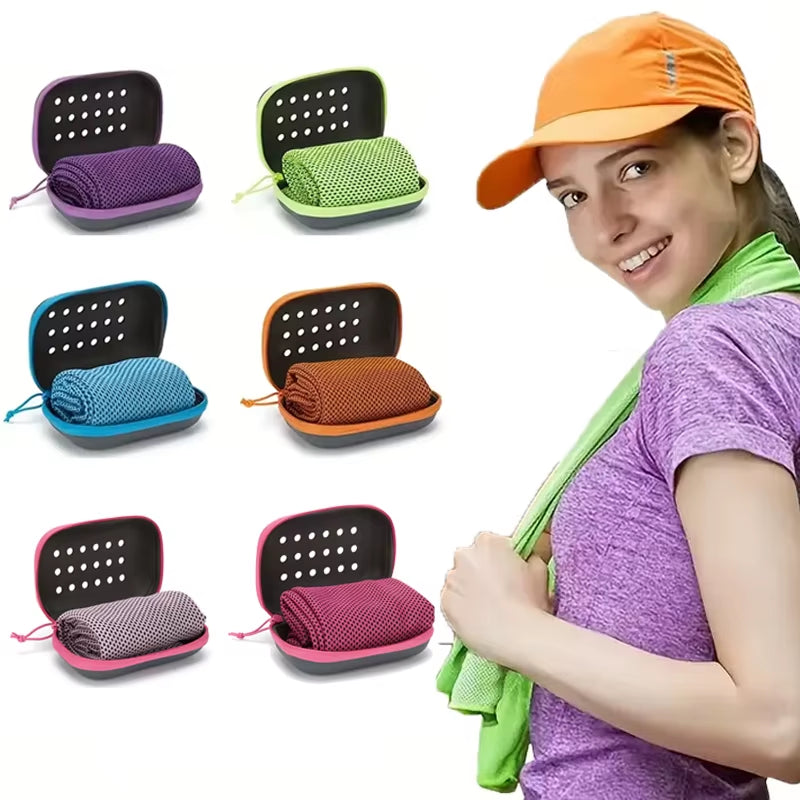 1PC New EVA Boxed Cold Sports Outdoor Cooling Fitness Towel Absorbent Instant Dry Cold Towel