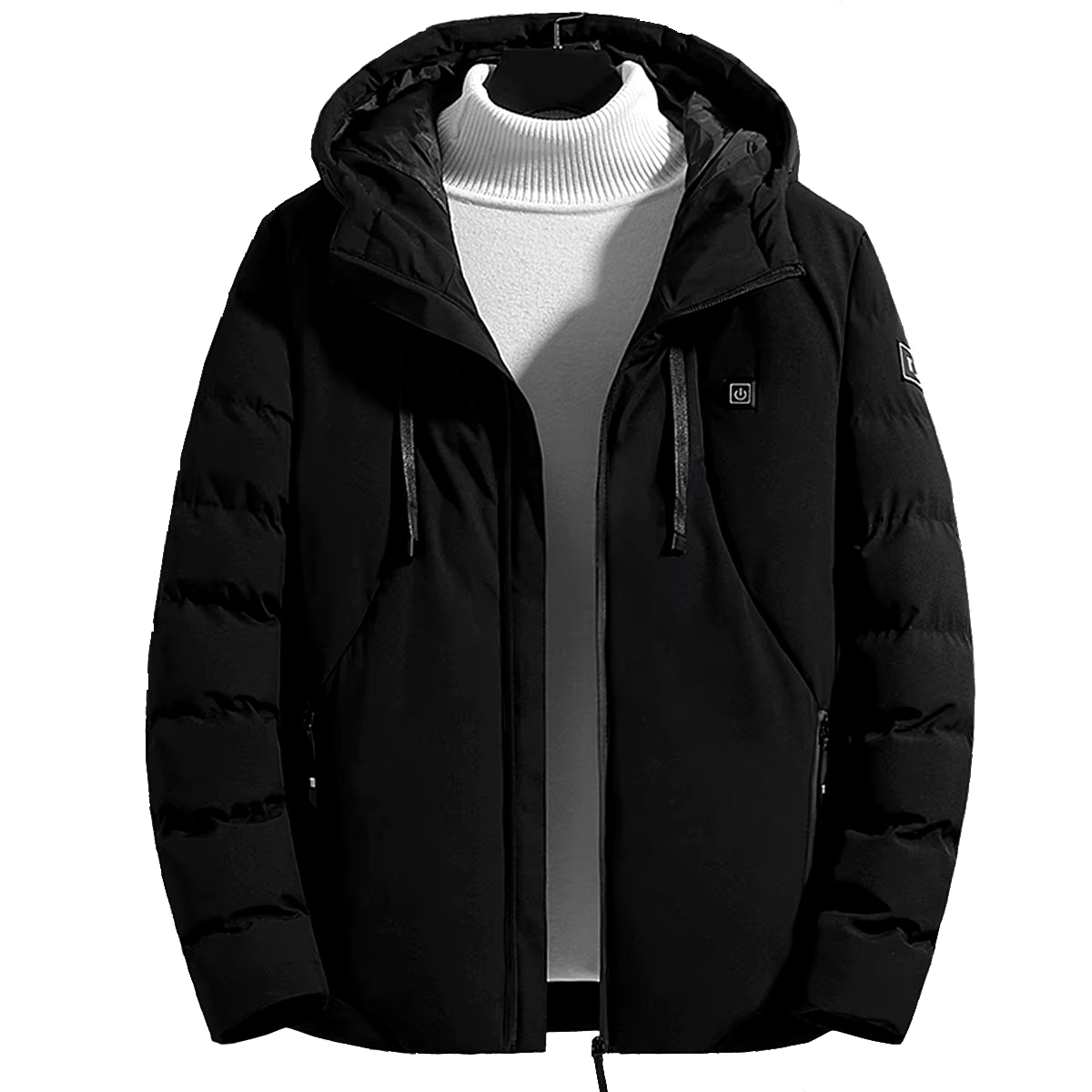 Men'S Heated Jacket, Winter Warm Outdoor USB Electric Heated Jacket with 9 Carbon Fiber Heating Pads, 3 Temperature Levels
