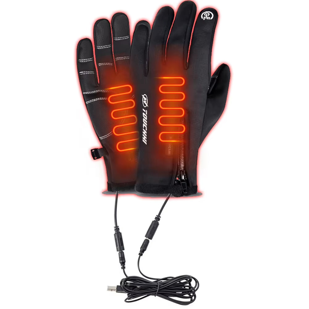 USB Touch Screen Gloves Electric Heated Hand Warmer Winter Warm Electric Heated Gloves Heated Motorcycle Gloves for Women Men
