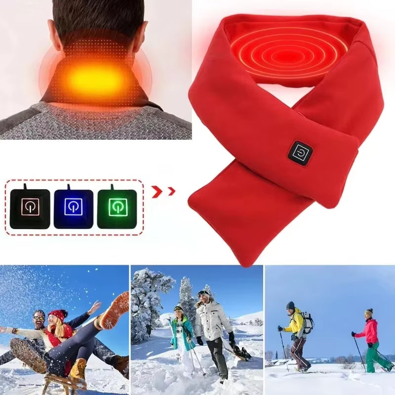 USB Women Men Heating Scarf Temperature Scarf 3 Gears Control Neck Warmer Adjustable USB Charging Heat for Cycling Camping 2025