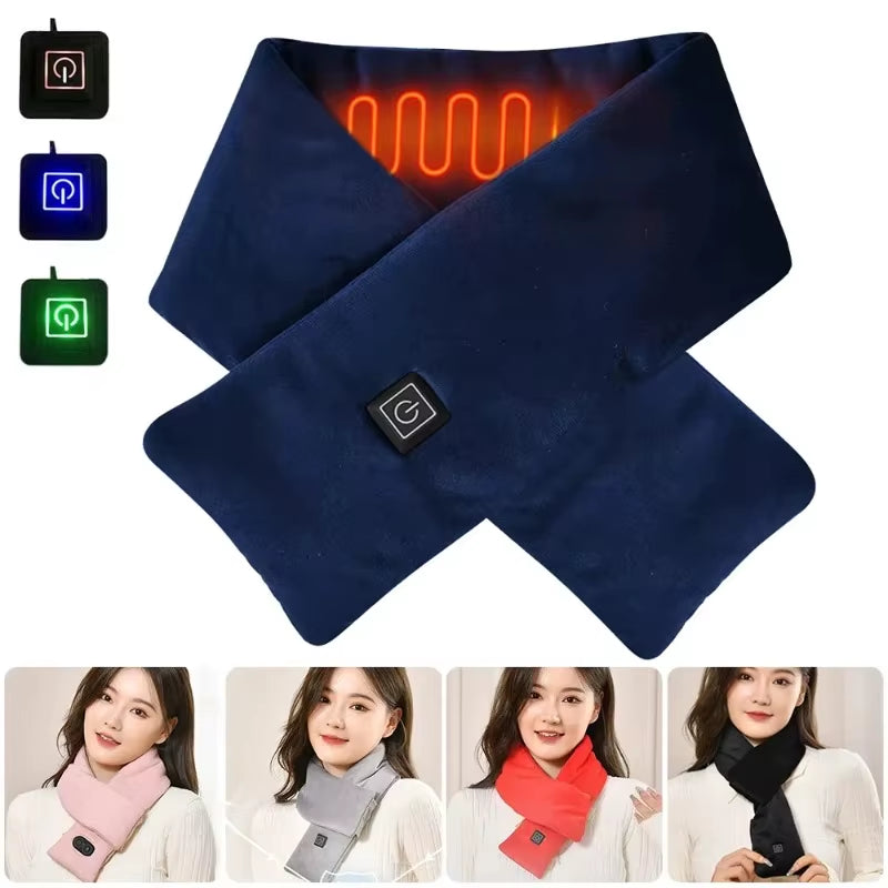 USB Women Men Heating Scarf Temperature Scarf 3 Gears Control Neck Warmer Adjustable USB Charging Heat for Cycling Camping 2025