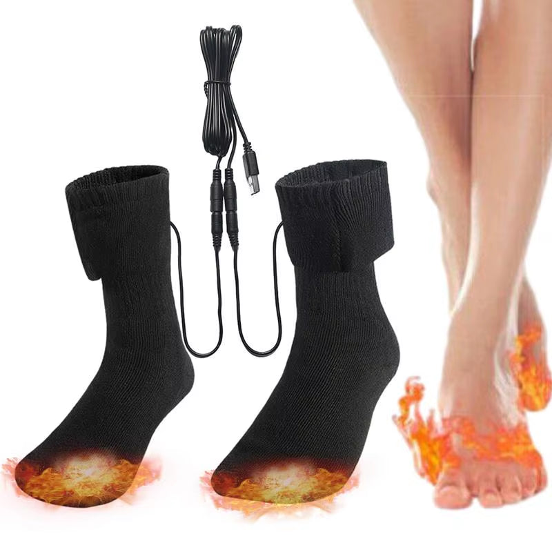 Electric Socks for Men USB Electric Heated Socks Warm Cotton Socks with Fast Heating and Long Warmth Winter Warmth