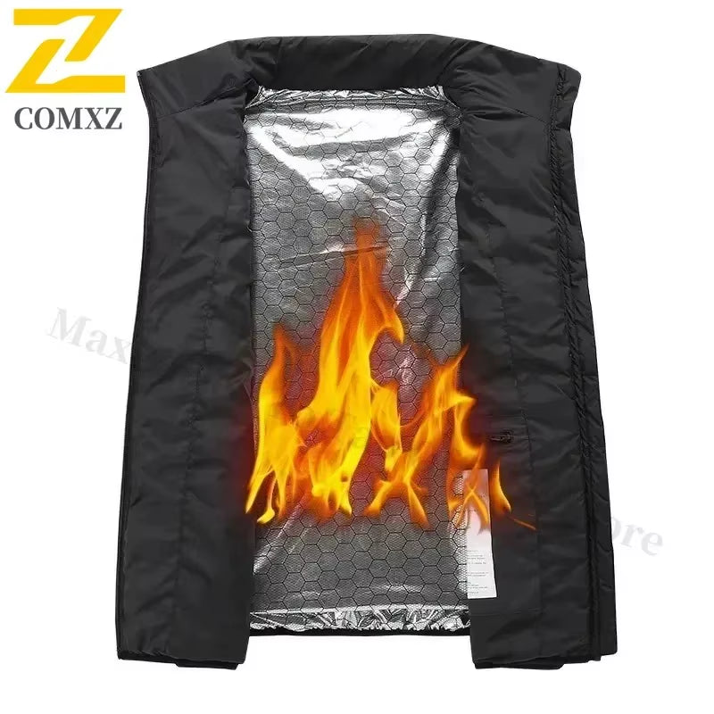21 Zone Heating Vest Mens USB Infrared Thermal Jacket Smart Heated Clothes New Winter Cold-Proof Thick Sleeveless Coat Hiking