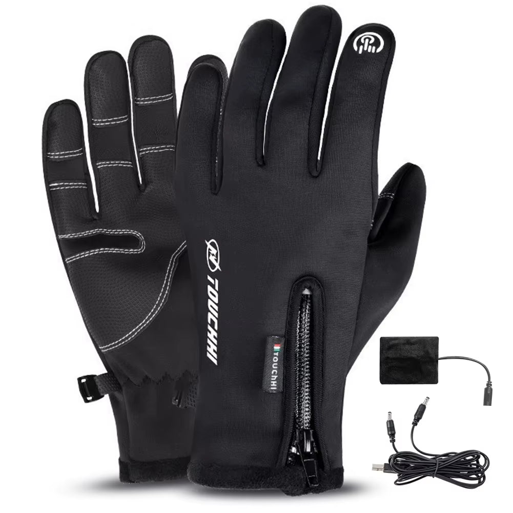 USB Touch Screen Gloves Electric Heated Hand Warmer Winter Warm Electric Heated Gloves Heated Motorcycle Gloves for Women Men