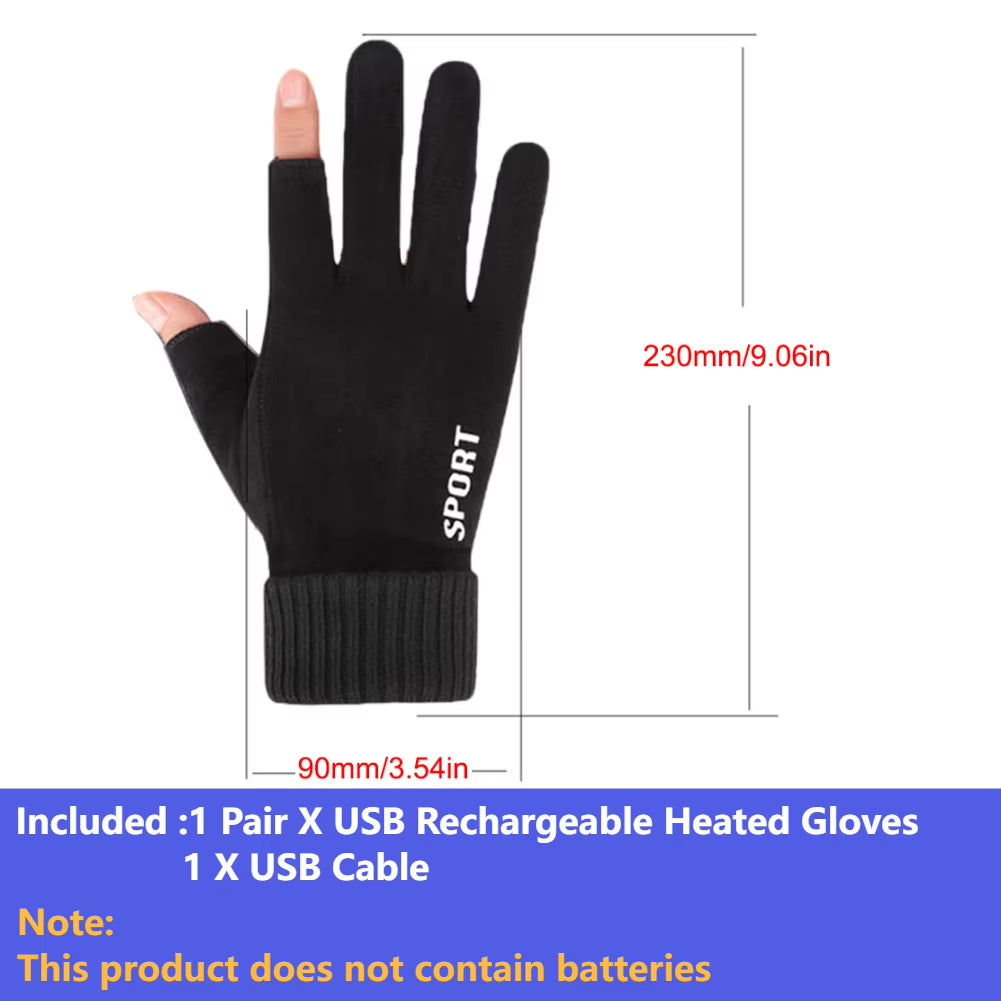 USB Touch Screen Gloves Electric Heated Hand Warmer Winter Warm Electric Heated Gloves Heated Motorcycle Gloves for Women Men