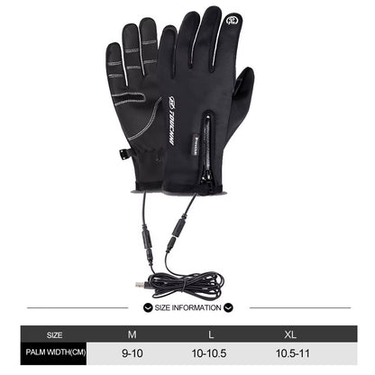USB Touch Screen Gloves Electric Heated Hand Warmer Winter Warm Electric Heated Gloves Heated Motorcycle Gloves for Women Men