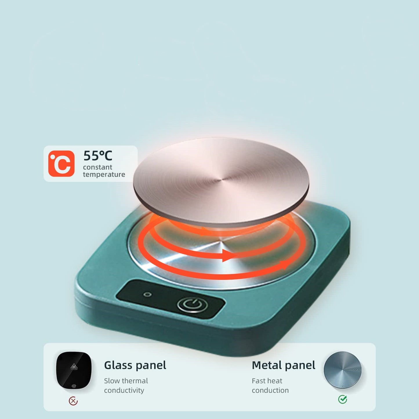 Electric Tea Water Heating Pad Constant Temperature Coffee Mug Heating Coaster Lightweight Water Pad Heater Safe for Home Office